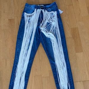 Size 5 jeans with fringe